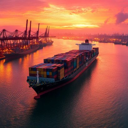 cargo-ship-sunset-asian-port